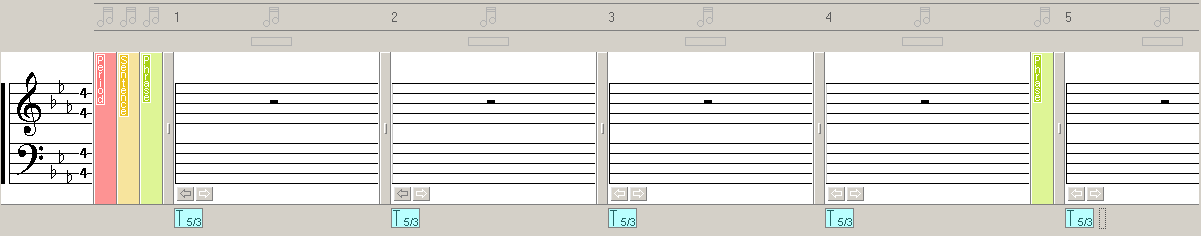 A screenshot of Musical Palette - Melody Composing Tool showing no musical notes with chords